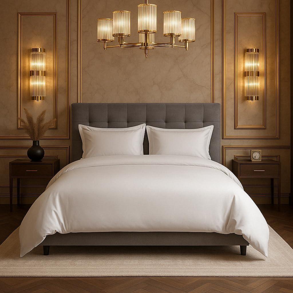 Charlotte 1-Piece Duvet Cover, 1000 Thread Count 100% Egyptian Cotton, Soft & Breathable with Zipper & Corner Ties, Sateen Weave, Durable  King/Cal King (Bright White)
