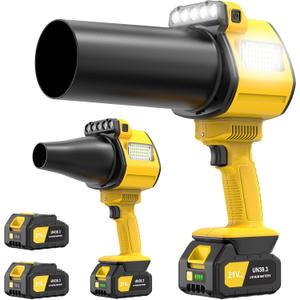 OGERY Brushless Leaf Blower Cordless with Lights, Powerful Electric Leaf Blowers with 2 x 3.0Ah Batteries & Fast Charging, 700CFM 900G Wind Pressure Handheld Blower for Lawn Care Yard Garden, Yellow