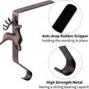 URATOT Pack of 3 Christmas Stocking Holders Mantel Stocking Hangers Decorative Stocking Clips for Christmas Decoration, Red Bronze