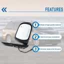 Lqtio Right Passenger Side Mirror Compatible With 2011 2012 Toyota Sienna With Manual Folding Power Glass Heated Matte Black Replace#87910-08092(5Pins)