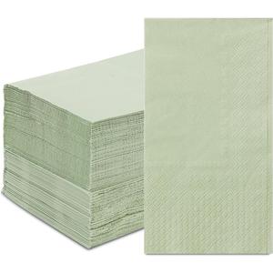 100PCS Disposable Sage Green Guest Napkins Paper Green Disposable Hand Towels Decorative Dinner Napkin Paper Disposable Hand Towels for Bathroom,Baby Shower,Wedding,Birthday,Party Supplies Table Decor