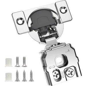 Chibery 20 Pack 1" Overlay 3D Soft Close Concealed Hinge for Face Frame Door, Smooth Slow Self Closing Hinges, Satin Nickel, Hidden 105 Open Angle Stainless Steel Hinge for Kitchen Cabinet Door