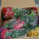 Hananona 2 Set Artificial Outdoor Flowers with Hanging Basket, 2 Hanging Planters with 24 Pcs Flowers for Spring Summer Front Porch Garden Patio Home Decor (2, Red, Purple, Yellow, Rose Red)