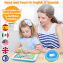 PLAY Bilingual Spanish & English Learning Toys for Toddlers 1-3, Kids Interactive Learning Tablet, Childrens Alphabet ABC/Words/Numbers/Colors Learning Pad, Education Toy for Babies 24 Month+, Large