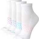 Hanes womens Cushioned Ankle Socks, Absolute Active Ankle Socks for Women, Seamless Toe, 4-prs (5-9, White)