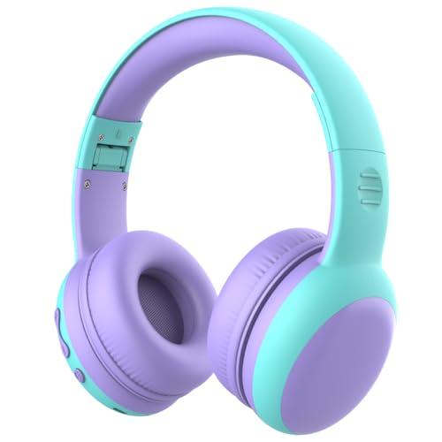 gorsun Kids Bluetooth Headphones, Over-Ear Toddler Headphones with Microphone, 85dB/94dB Volume Limited, 68H Playtime, Bluetooth 6.0, Portable Kids Wireless Headset with Cat Ears (Purple)