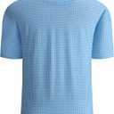 Alex Vando Mens Golf Shirt Moisture Wicking Quick-Dry Print Performance Polo Shirts for Men (Blue, XL)