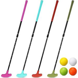 Hiboom 4 Pack Golf Putters for Men and Women Two Way Mini Golf Putter with 4 Balls Adjustable Length Kids Putter Bulk Right or Left Handed Golfers for Children Teenager Junior, 23.6-35.4 inches/ 60-90 cm