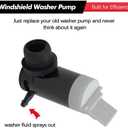 Windshield Washer Pump w/Grommet Replacement for Ford E150 E250 E350 E450 F150 F250 F350 F450 F550 F650 F750 Replaces OEM WG-318 8C3Z17664A