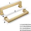 khtumeware 2 Pack 3-1/4inch(82mm) Hole Center Champagne Bronze Cabinet Pulls Heavy-Duty Solid Warm Brass Cabinet Hardware Pulls for Kitchens, bathrooms and Dresser Handle
