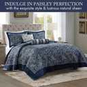 Madison Park Aubrey Reversible Quilted Bedspread Set, Solid Reverse Summer Breathable, Lightweight All Season Bedding Layer, Matching Shams, Bedspread King(120"x118"), Navy 5 Piece