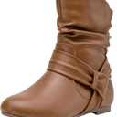 Vepose Women's Slouch Ankle Flat Boots Fashion Short Low Heel Zipper 939A Booties (6)