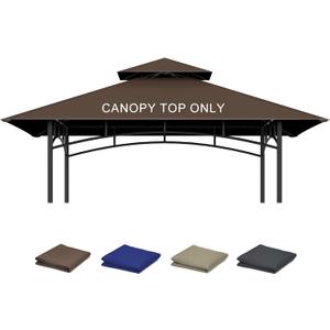 Grill Gazebo Replacement Roof, 5x8ft Outdoor BBQ Gazebo Canopy Cover, Double Tiered Grill Gazebo Replacement Roof for #L-GG001PST-F