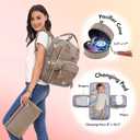 Dikaslon Diaper Bag Backpack with Portable Changing Pad, Pacifier Case and Stroller Straps, Large Unisex Baby Bags for Boys Girls, Multipurpose Travel Back Pack Moms Dads,Khaki