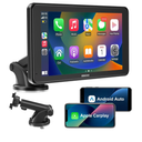 A-pple Carplay & Android Auto,with 7-Inch Carplay Screen for Car,Features Light-Sensitive Functionality, Supports Bluetooth Hands-Free System, Siri/Google Assistant and Two USB Charging Ports
