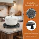 2 Pack Cast Iron Trivet, 7.8'' Sunflower Round Metal Trivets with Rubber Feet Caps, Heavy-Duty Heat Resistant Hot Pot Stand Dishes Holder for Kitchen, Dining Table, Countertop