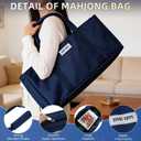 Empty Mahjong Bag, Blue Soft American Mahjong Bag with Two Wrappers (Case Only, Mahjong Tiles, Trays and Mah jong Racks/Pushers not Include)
