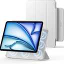 Case for iPad Air 11 Inch M4/M3/M2 (2026/2025/2024), iPad Air 5th/4th Gen (2022/2020), Removable Magnetic Cover, 3 Viewing/Writing Angles, Four-Corner Protective, Auto Wake and Sleep (White)