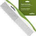 Dog & Cat Comb Removes Tangles, Knots, and Matted Fur Grooming Tool with Stainless Steel Teeth and Non-Slip Handle Best Pet Hair Comb for Home Grooming Kit Includes eBook Guide