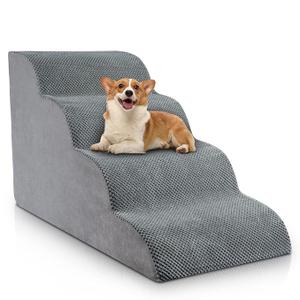 Chic Threads Dog Stairs for High Beds, 4Step Dog Steps for Couch, Pet Stairs for Small Dogs and Cats, NonSlip, Stable Indoor Dog Steps for high Bed