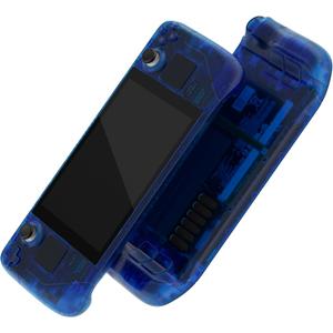 eXtremeRate Clear Blue Custom Faceplate Back Plate Shell for Steam Deck LCD, Handheld Console Replacement Housing Case, DIY Full Set Shell with Buttons for Steam Deck LCD - Console NOT Included