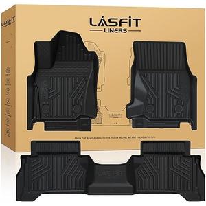 LASFIT Floor Mats for Toyota Tacoma 2024 2025 2026 Double Cab Auto Trans (Not fit Hybrid) All Weather Floor Liner for Tacoma TRD/SR/SR5/limited TPE Custom Fit Car Mats Front&Rear 2 Row Mats