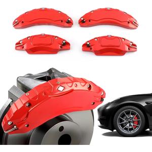 Caliper Covers Set of 4 Compatible with 2024 Tesla Model 3 Highland Accessories, 18 19 Inch Wheel Hub Front and Rear Brake Red Caliper Covers (Only Fit 2024 Tesla Model 3 Highland)