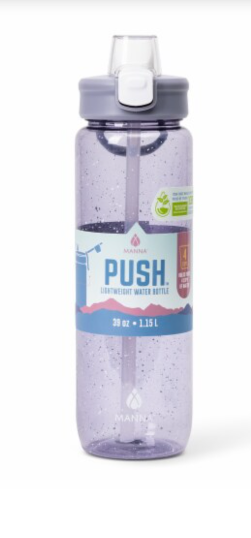 Manna™ Push™ Water Bottle - Purple