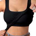U-Back Workout Tank Tops for Women with Built in Bra,Removable Pads Racerback Sleeveless Gym Athletic Yoga Tops XL