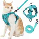 Kodervo Cat Harness and Leash, Reflective Cat Harness Escape Proof for Walking, Adjustable Kitten Harness and Leash Set, 4 Buckles Easy Control Breathable Cat Vest Harness for All Types of Cats, XL
