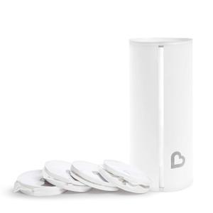 Munchkin Toss Portable Disposable Diaper Pail, Holds up to 150 Newborn Diapers, 5 Pack, White