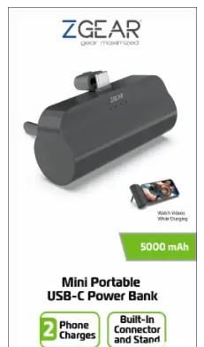 ZGear 5000mAh Mini Portable USB-C Power Bank