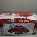 George Foreman Indoor Outdoor Electric Grill, Non-Stick Grill Griddle Plate, Healthy Grilling Drip Tray Reduces Fat, Portable Barbeque