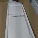 HOOBRO Desktop Bookshelf, Office Desktop Shelf, Desk Hutch with Outlets, Wooden Office Desktop Bookcase, Desktop Organizer Shelf with LED Light Strip and 3 Hooks, for Home, Study, White WT12UDSJ01