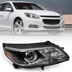 FIONE Xenon Headlights Compatible with Chevy Malibu 2013-2015 (Not fit for halogen model and LED model Black Housing Clear Lens Right Passenger Side(Not Included Bulb (HID/Xenon RH)
