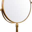 Antique Brass Makeup Mirror 1X/10X Free Standing 8 Inches 360 Swivel Dual-Sided Tabletop Makeup Mirror, Metal