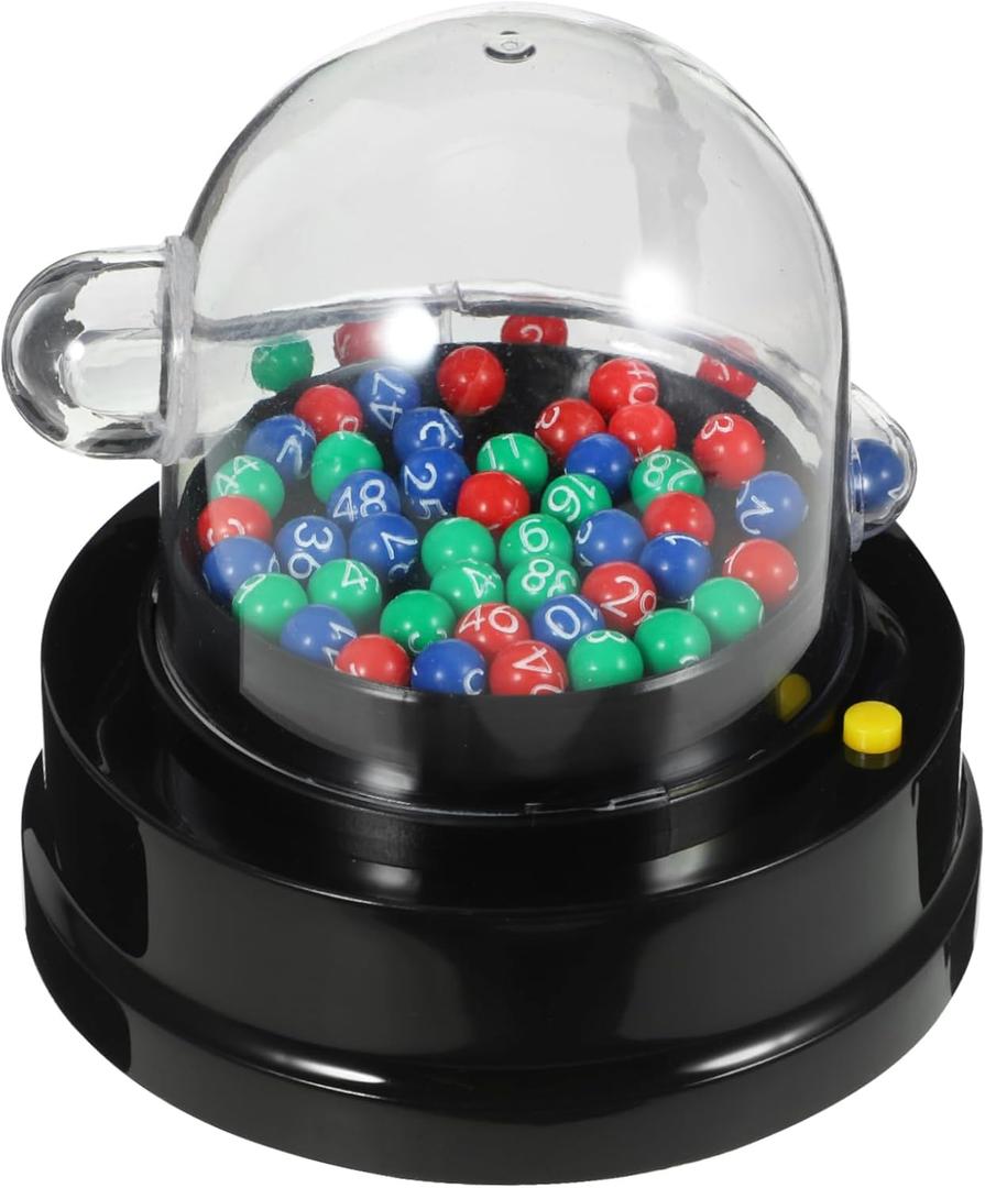 TOYANDONA Mini Lottery Machine Portable Number Picker for Party Games Lucky Draw Entertainment 4.33X4.21X4.21In Desktop Jackpot Device