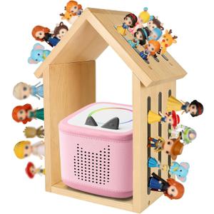 For Tonies Shelf Magnetic Wall-Mount/Desktop House-Shaped Floating Storage Shelf, Wooden Display Organizer for Tonies Storage, Figure Organizer Rack for 12-40 Figurines Collection