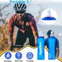 2 Packs Soft Flask, 17oz/500ml TPU Collapsible Soft Water Bottle for Hydration Pack, Running Vest, BPA-Free Folding Water Bottles for Hiking Cycling Climbing Running Outdoor Sports
