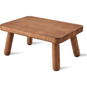 Wooden Step Stool Anti-Slip Step Stools for Adults Heavy Duty Stepping Stool Kitchen Step Stool for Adults One Step Stool for Office, Bedroom, Garden, Bathroom (6.3" High)