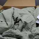 Geniospin Queen Comforter Set - 7 Pieces Botanical Textured Sage Green Bedding Sets, Boho Shabby Chic Comforter Set, All Season Lightweight Bed in a Bag with Comforter, Sheets, Pillowcases & Shams (Queen (90"x90"))