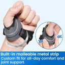 Velpeau CMC Thumb Brace for Osteoarthritis - with Shape-memory Restriction Splint, CMC Joint Stabilizer, Basal Thumb Arthritis Pain Relief and Support for Women and Men (Black, Right Hand, Large)