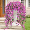Artificial Hanging Flowers for Outdoor,2 PCS Faux Silk Flower Daisy Long Vines with Eucalyptus Leaves,Spring Decoration for Home Wall Porch Patio Balcony
