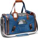 Mr. Peanut's Airline Approved Soft Sided Pet Carrier, Low Profile Gold Series Tote, Premium Brand Self Locking Zippers, Under Seat Compatibility, Plush Faux Fleece Bedding with a Sturdy Plywood Base, 18"L x 10.5"W x 11"H