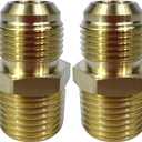 2PCS 1/2" Flare x 1/2 Inch NPT Male Brass Couples Tube Fitting Half Union Gas Adapter Connector by CX WONDERLAND