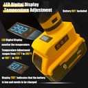 MONVICT Cordless Glue Gun for Dewalt 20V Battery, Upgraded 100W Digital Temperature Adjustable Handheld Electric Power Full Size Heavy Duty Hot Glue Gun with 10 Glue Sticks (Battery Not Included)