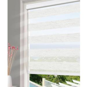 Cordless Window Shades Zebra Blinds Dual Layer Roller Sheer Shades Light Control for Windows and Home, 27" W x 72" H Faux Linen, Easy to Install Cordless Window Shades Zebra Blinds Dual Layer Roller Sheer Shades Light Control for Windows and Home, 27" W x 72" H Faux Linen, Easy to Install