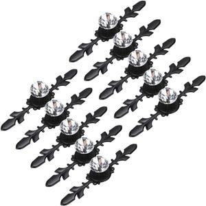 Sumnacon 10 Pcs 6.7" Drawer Dresser Knobs Pull Handles - Crystal Glass Diamond Decorative Knobs with Plate, Cabinet Cupboard Door Knobs with Screws for Kitchen Bathroom Office Decoration, Black