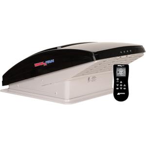 MAXXAIR Maxxfan Deluxe Vent, Fan and Vent Cover All in One - Powerful 10-Speed Reversible Fan with Thermostat, Built-in Rain Cover, Remote Control, Intake & Exhaust Fan, Smoke (00-07500K)
