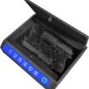 Gun Safe for Handgun  Upgraded 0.1 Seconds Quick Access Pistol Safe with Fingerprint, Keypad & Backup Key, Silent Mode, Portable Firearm Lock Box for Bedside, Nightstand, Car, Home